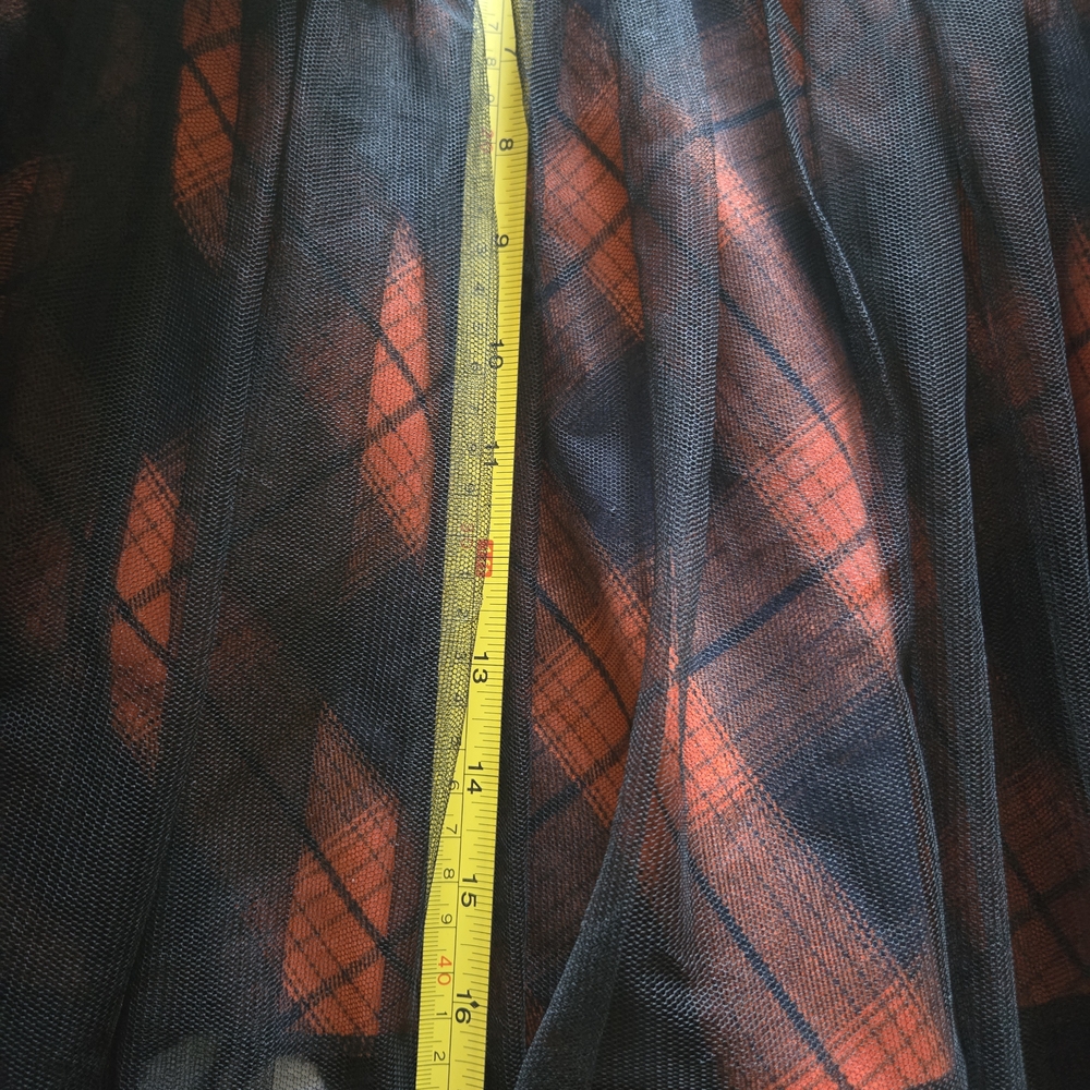 Punkrave- Liliana Vermillion Orange Tartan Gothic Mini Skirt - Picture 5 of 5